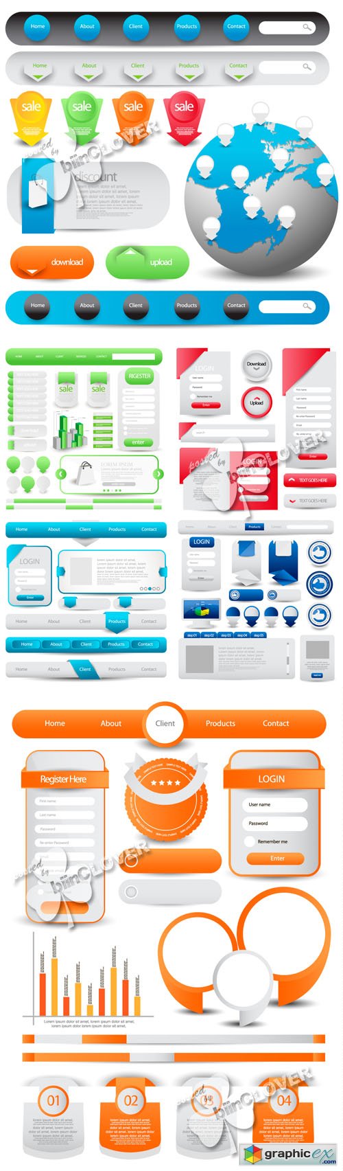 Vector Websites design elements 0512