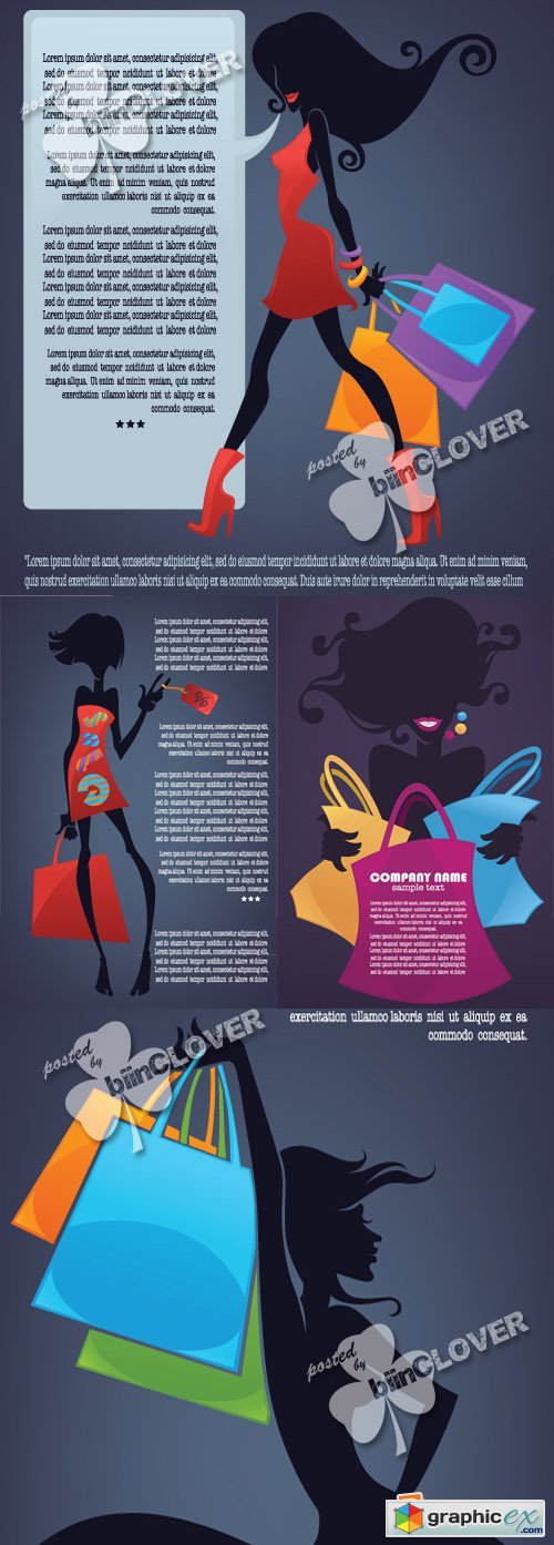 Girl silhouette and shopping bags 0361