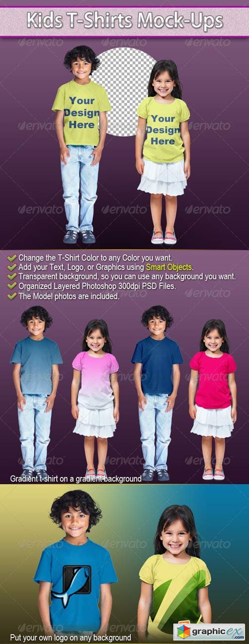 Kids T-Shirts Mock-Ups Template