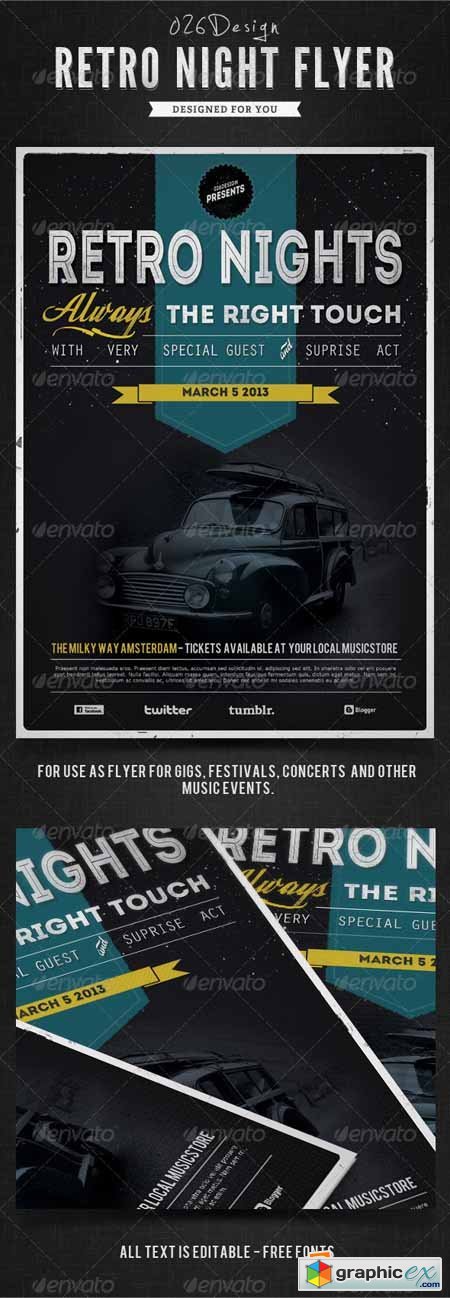 Retro Nights Flyer / Poster 3952363