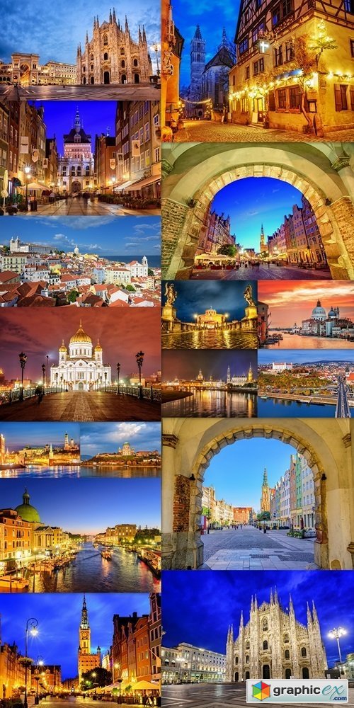 Milan Cathedral, Italy and The castle and old town of Bratislava, Slovakia