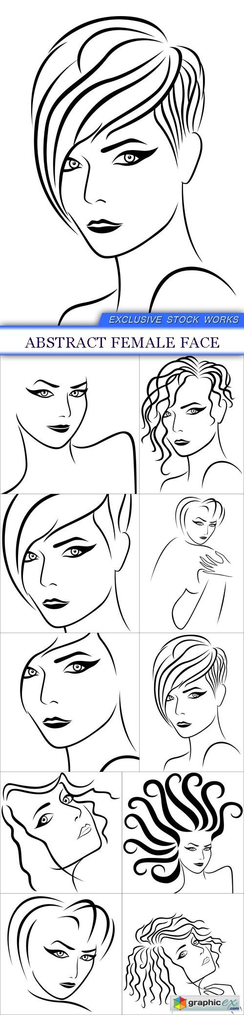 Abstract female face 10X JPEG