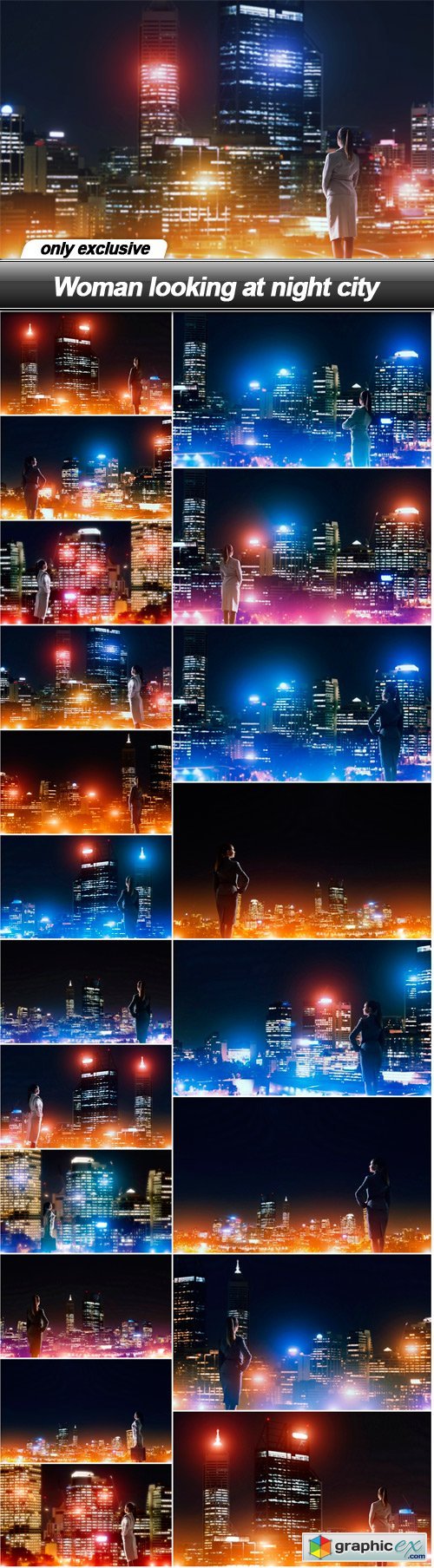 Woman looking at night city - 21 UHQ JPEG